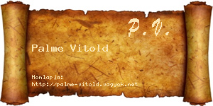 Palme Vitold névjegykártya